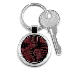 Red Black Abstract Art Key Chain (round) by SpinnyChairDesigns