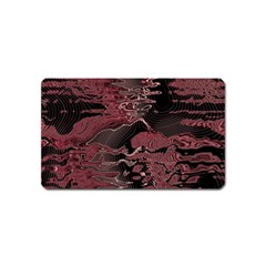 Red Black Abstract Art Magnet (name Card) by SpinnyChairDesigns