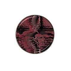 Red Black Abstract Art Hat Clip Ball Marker by SpinnyChairDesigns