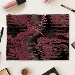 Red Black Abstract Art Cosmetic Bag (xl)