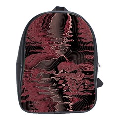 Red Black Abstract Art School Bag (large) by SpinnyChairDesigns