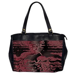 Red Black Abstract Art Oversize Office Handbag (2 Sides) by SpinnyChairDesigns