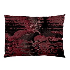 Red Black Abstract Art Pillow Case (two Sides) by SpinnyChairDesigns