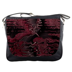 Red Black Abstract Art Messenger Bag by SpinnyChairDesigns