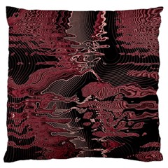 Red Black Abstract Art Large Cushion Case (one Side) by SpinnyChairDesigns