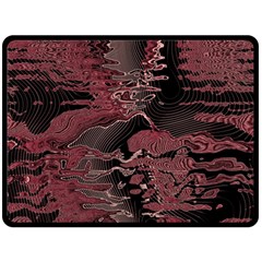 Red Black Abstract Art Double Sided Fleece Blanket (large)  by SpinnyChairDesigns