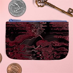 Red Black Abstract Art Large Coin Purse by SpinnyChairDesigns