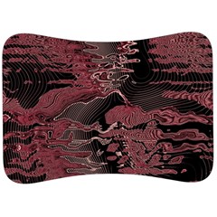 Red Black Abstract Art Velour Seat Head Rest Cushion by SpinnyChairDesigns