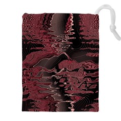 Red Black Abstract Art Drawstring Pouch (5xl) by SpinnyChairDesigns