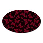 Red and Black Butterflies Oval Magnet Front