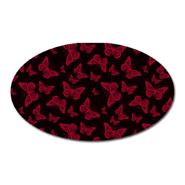 Red and Black Butterflies Oval Magnet