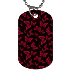 Red And Black Butterflies Dog Tag (two Sides) by SpinnyChairDesigns