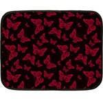 Red and Black Butterflies Double Sided Fleece Blanket (Mini)  35 x27  Blanket Front