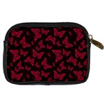 Red and Black Butterflies Digital Camera Leather Case Back