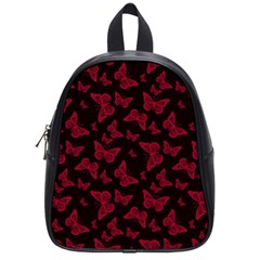 Red And Black Butterflies School Bag (small) by SpinnyChairDesigns