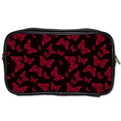 Red And Black Butterflies Toiletries Bag (one Side) by SpinnyChairDesigns