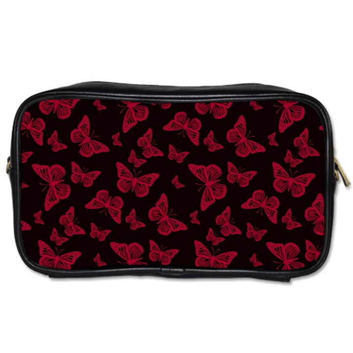 Red and Black Butterflies Toiletries Bag (One Side)