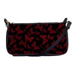 Red And Black Butterflies Shoulder Clutch Bag by SpinnyChairDesigns