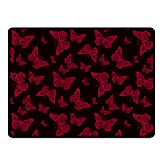 Red And Black Butterflies Fleece Blanket (small) by SpinnyChairDesigns