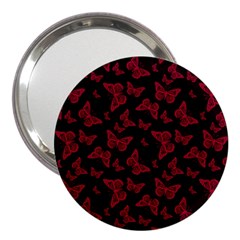 Red And Black Butterflies 3  Handbag Mirrors by SpinnyChairDesigns