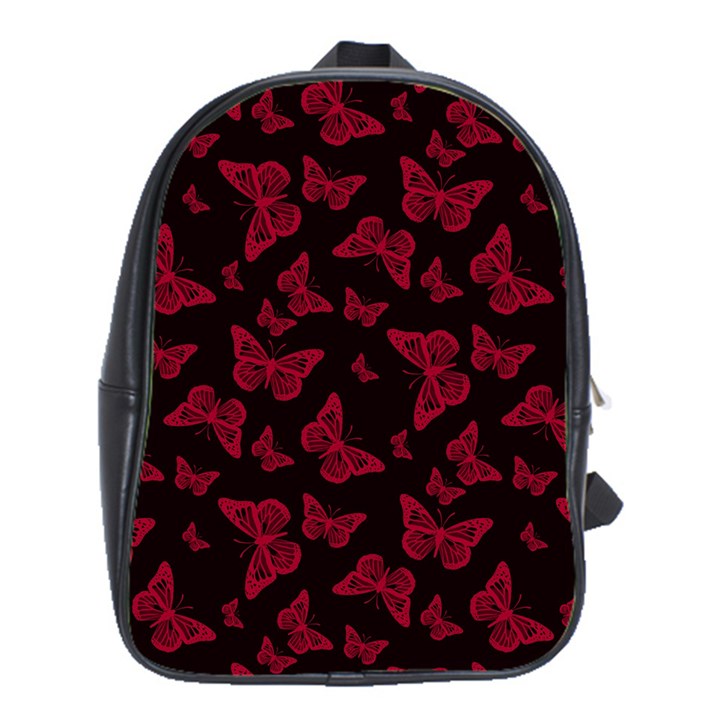 Red and Black Butterflies School Bag (XL)