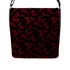 Red And Black Butterflies Flap Closure Messenger Bag (l) by SpinnyChairDesigns