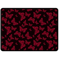 Red And Black Butterflies Double Sided Fleece Blanket (large)  by SpinnyChairDesigns