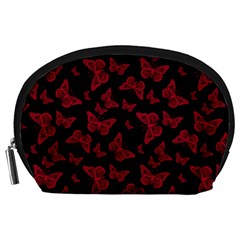 Red And Black Butterflies Accessory Pouch (large) by SpinnyChairDesigns