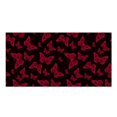 Red And Black Butterflies Satin Shawl by SpinnyChairDesigns