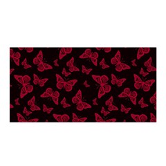 Red And Black Butterflies Satin Wrap by SpinnyChairDesigns