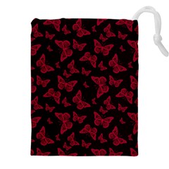 Red And Black Butterflies Drawstring Pouch (4xl) by SpinnyChairDesigns