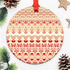 Boho Red Gold Ornament (round) by SpinnyChairDesigns