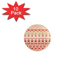 Boho Red Gold 1  Mini Magnet (10 Pack)  by SpinnyChairDesigns