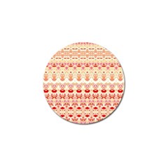 Boho Red Gold Golf Ball Marker (4 Pack) by SpinnyChairDesigns