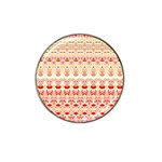 Boho Red Gold Hat Clip Ball Marker Front