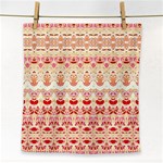 Boho Red Gold Face Towel Front