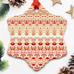 Boho Red Gold Ornament (snowflake) by SpinnyChairDesigns