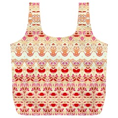 Boho Red Gold Full Print Recycle Bag (xl) by SpinnyChairDesigns