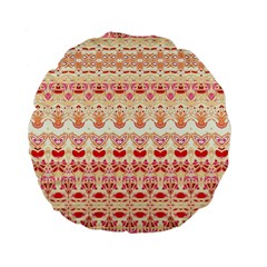 Boho Red Gold Standard 15  Premium Flano Round Cushions by SpinnyChairDesigns