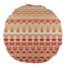 Boho Red Gold Large 18  Premium Flano Round Cushions by SpinnyChairDesigns