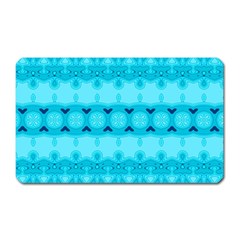 Boho Aqua Blue Magnet (Rectangular)