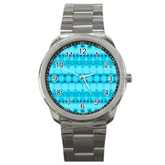 Boho Aqua Blue Sport Metal Watch