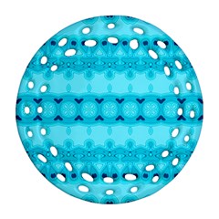 Boho Aqua Blue Ornament (Round Filigree)