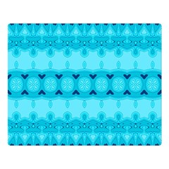 Boho Aqua Blue Double Sided Flano Blanket (Large) 