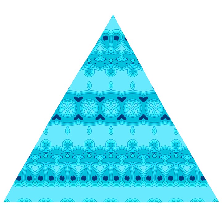 Boho Aqua Blue Wooden Puzzle Triangle