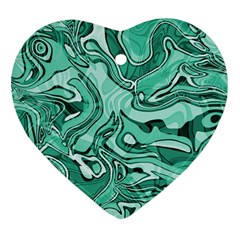 Biscay Green Swirls Ornament (heart) by SpinnyChairDesigns