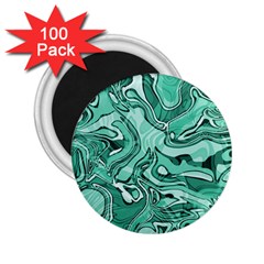 Biscay Green Swirls 2 25  Magnets (100 Pack)  by SpinnyChairDesigns