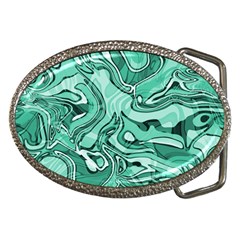 Biscay Green Swirls Belt Buckles by SpinnyChairDesigns