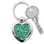 Biscay Green Swirls Key Chain (Heart) Front