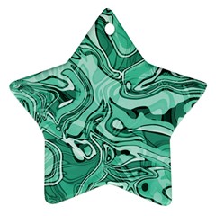 Biscay Green Swirls Star Ornament (two Sides) by SpinnyChairDesigns